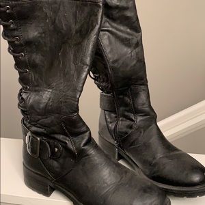 Black calf boots